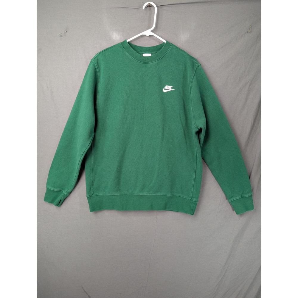 Nike Mens Club Fleece Crewneck Sweatshirt Green Size Medium